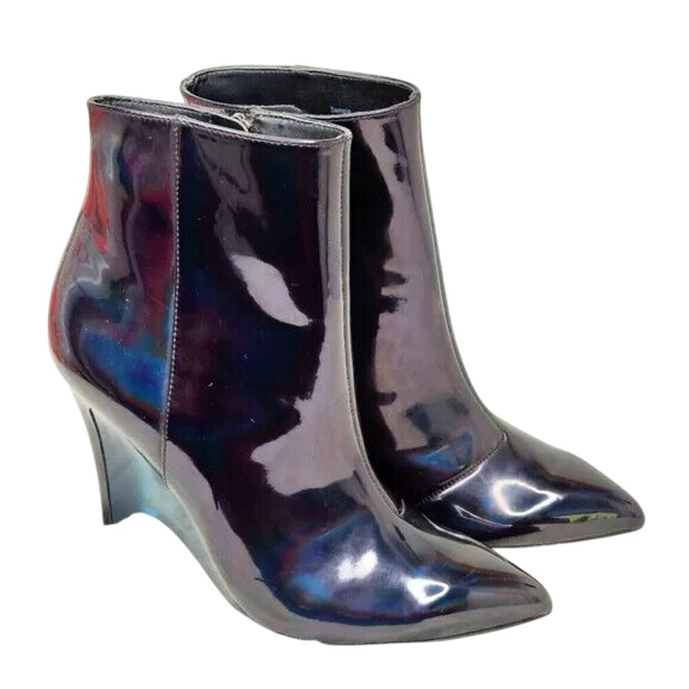Blue PVC pointed toe Booties Size US 6 by Bcbgeneration.